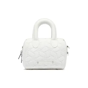 LI NING 1990 Classic Collection Fabric With Leather Shoulder Bag, Crossbody Bag, Handbag Women's Ivory