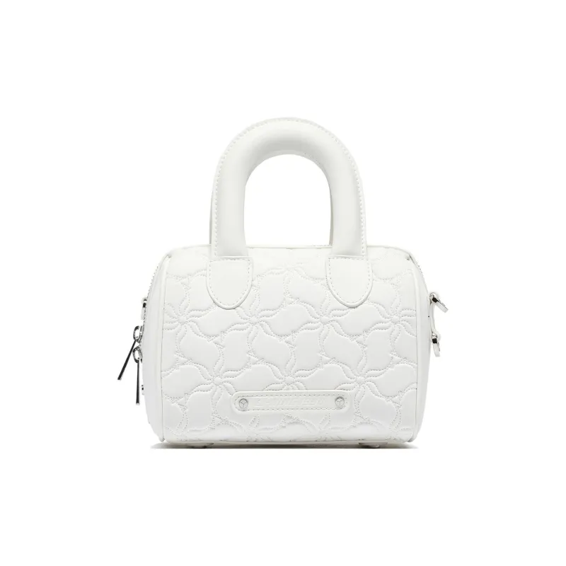 LI NING 1990 Classic Collection Fabric With Leather Shoulder Bag, Crossbody Bag, Handbag Women's Ivory-0