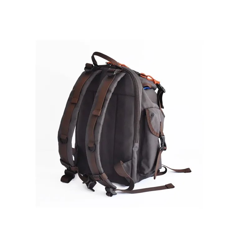 KOUGA Nylon Fabric Backpack Tubas Unisex Orange/Gray Coffee-4