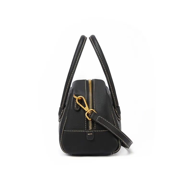 RED DRAGONFLY Microfiber Synthetic Leather Shoulder Bag, Crossbody Bag, Handbag Trumpets Women's Biscuit Apricot/Black-9