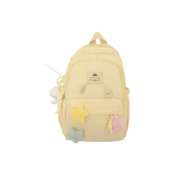 NIGEER Nylon Backpack Regular Women's Black/White/Yellow/Blue/Pink