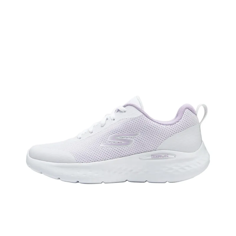 Skechers Go Run Lite Cushioning Low Top Casual Running Shoes Women's White Purple-0
