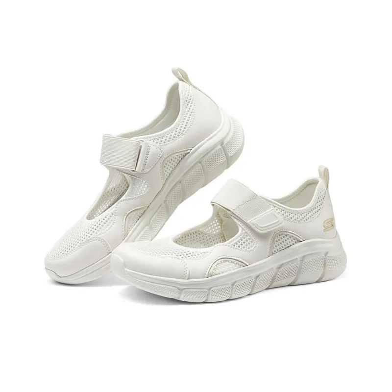 Skechers Slip Resistant Breathable Rebound Low Top Casual Shoes Women's White-3