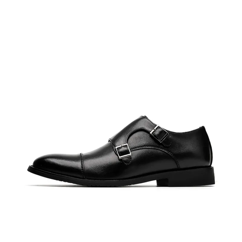 GZZ Dress Shoes Men Low Top Black-0