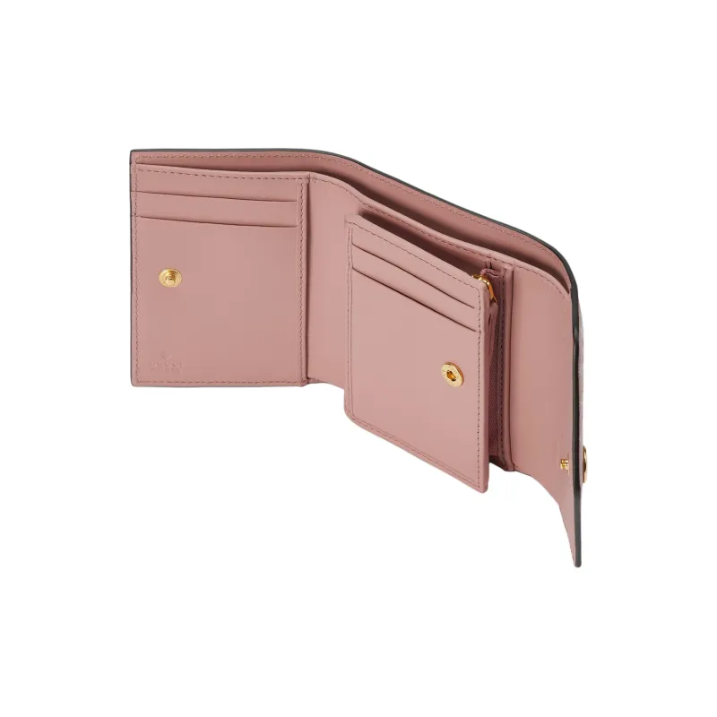 GUCCI Leather Wallet Medium Size Women's Pink-4
