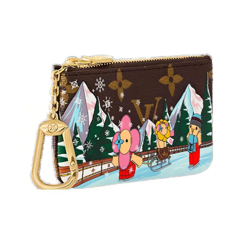 LOUIS VUITTON Key Pouch Coated Canvas Key Pouch Coin Purse Regular Women's Brown-1