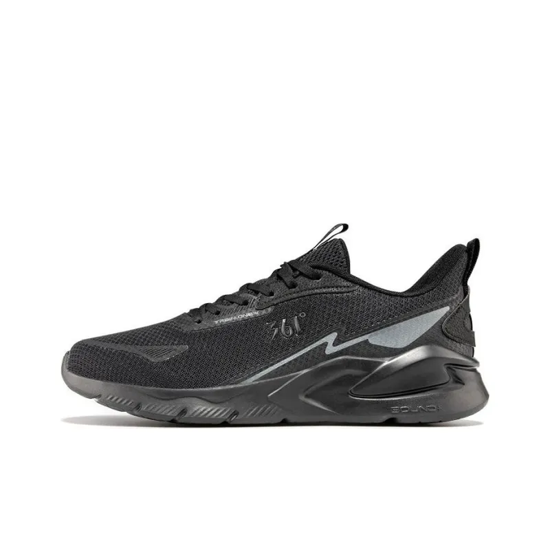 361° Cushioning Wear Resistant Low Top Running Shoes Men's Obsidian Black-0