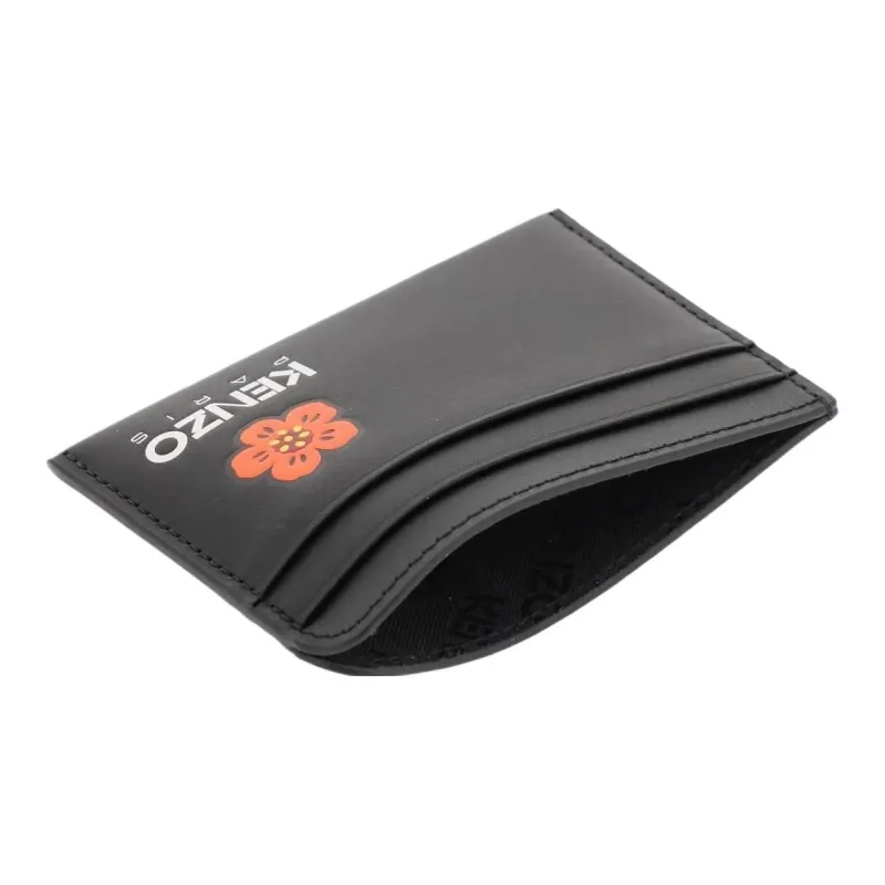 KENZO Cow Leather Card Holder Card Holder Men's Black-4