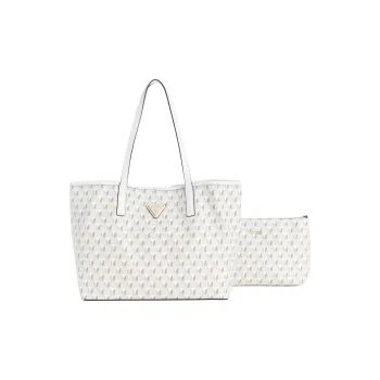 GUESS Artificial Leather Tote Bag Shopping Bag Shoulder Bag Handbag Women's White