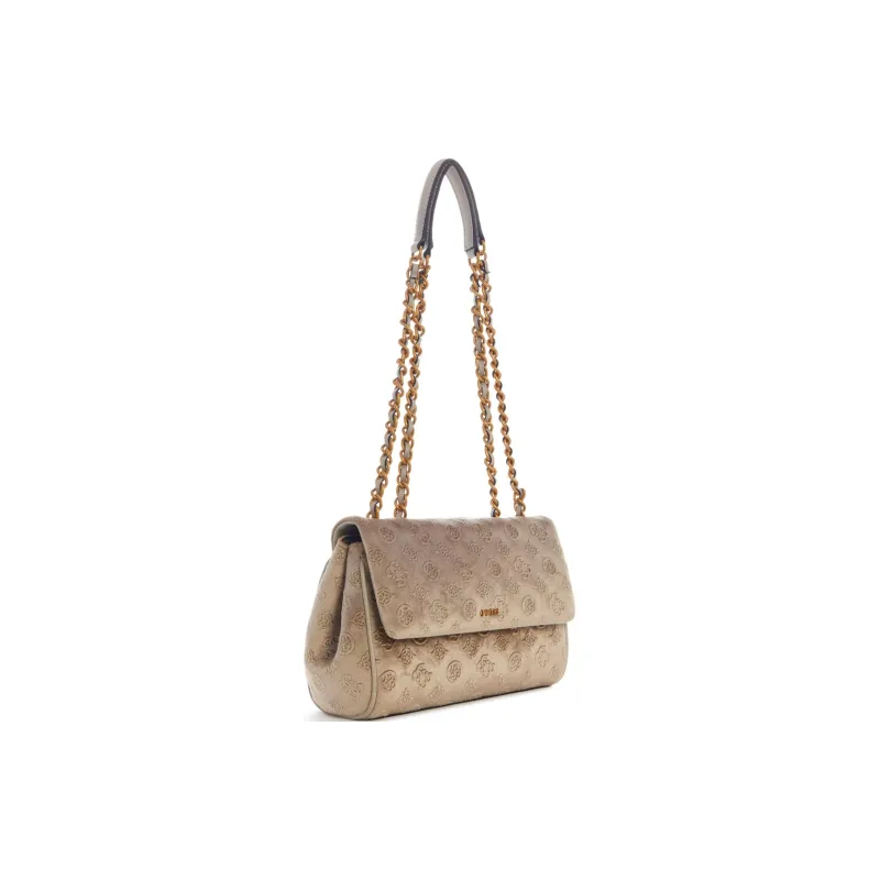 GUESS Velvet Shoulder Bag Crossbody Bag Women's Light Brown-1