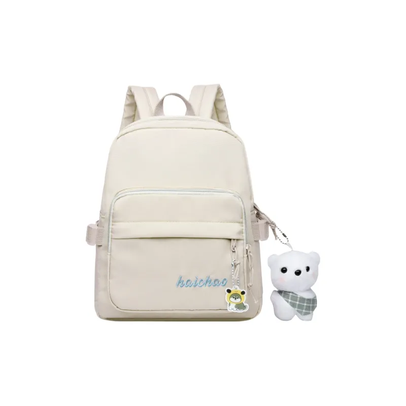 FAMAN Oxford Backpack Small Size Women's Ecru/Black/Purple/Blue/Pink-12