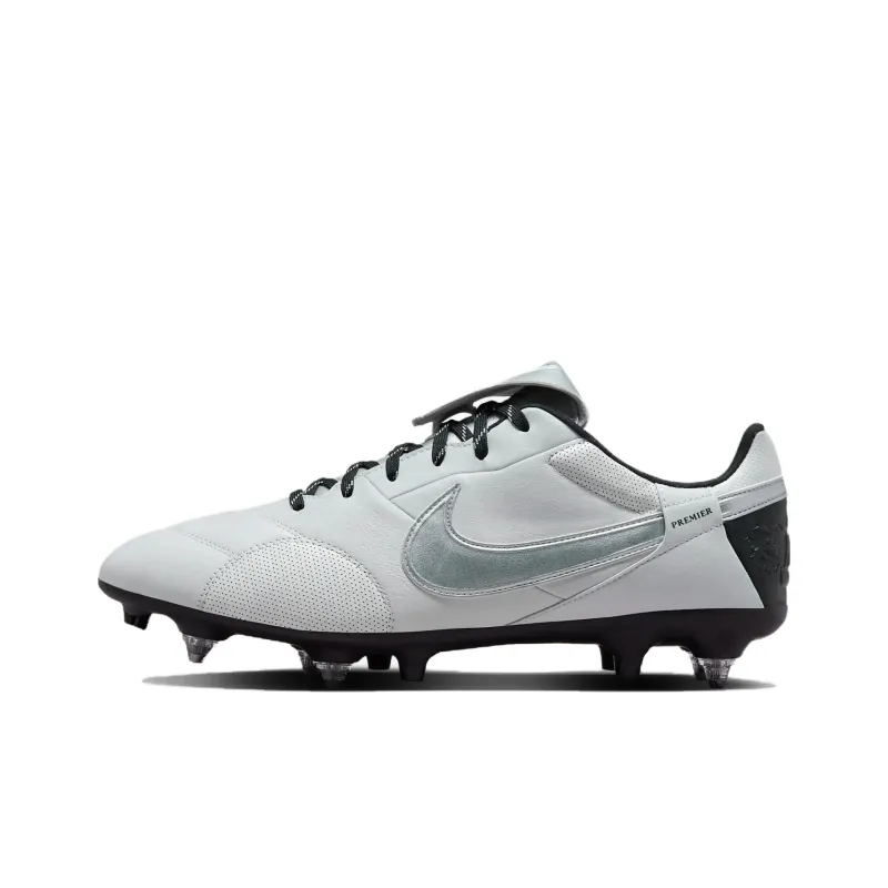 Nike Premier 3 SG Metal Long Studs Cushioned Slip Resistant Soccer Shoes Men's Gray Black-0