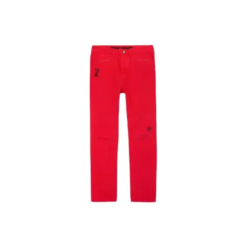 Drew House Letter Logo Series Jeans Unisex Red