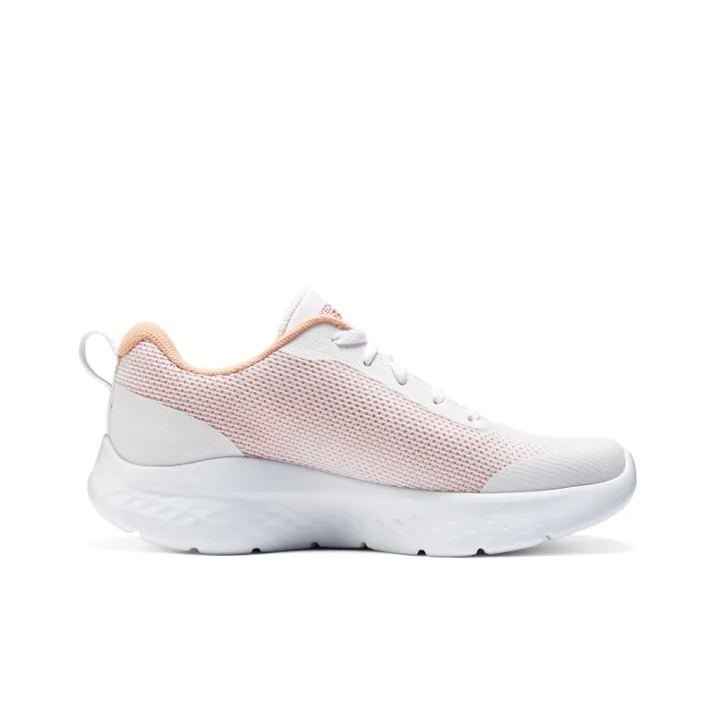 Skechers Go Run Lite Cushioning Breathable Low Top Casual Running Shoes Women's White Orange-1