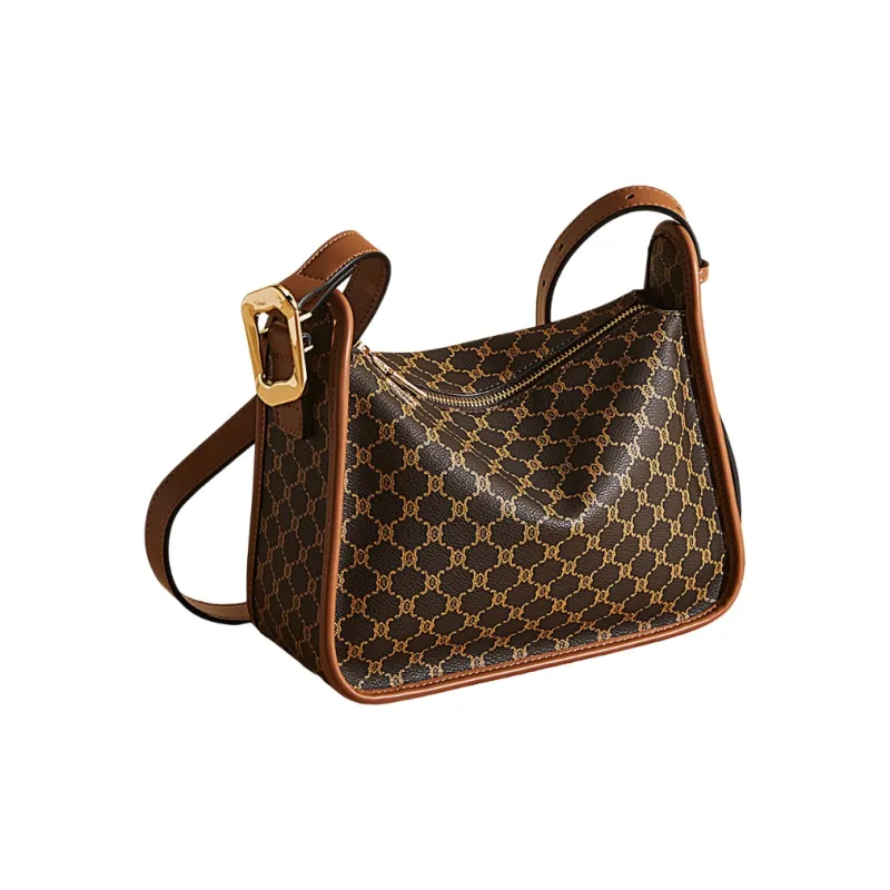 Marino Orlandi Synthetic Leather Shoulder Bag, Crossbody Bag Medium Size Women's Coffee-1