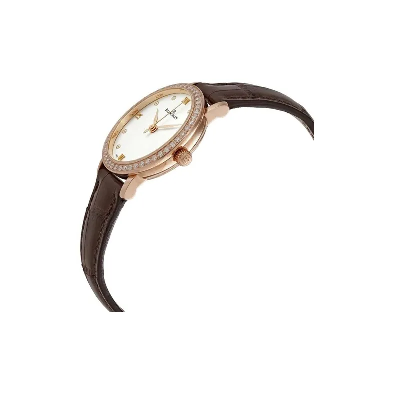BLANCPAIN VILLERET Automatic Mechanical Movement Women's Watch 29.2mm White Dial 18K Red Gold Watch Case-2