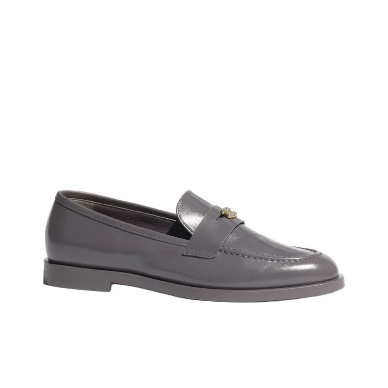 CHANEL Loafers 2cm Women's Gray-1