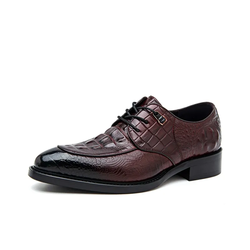 Romon Dress Shoes Men Low Top Black/Brown-3