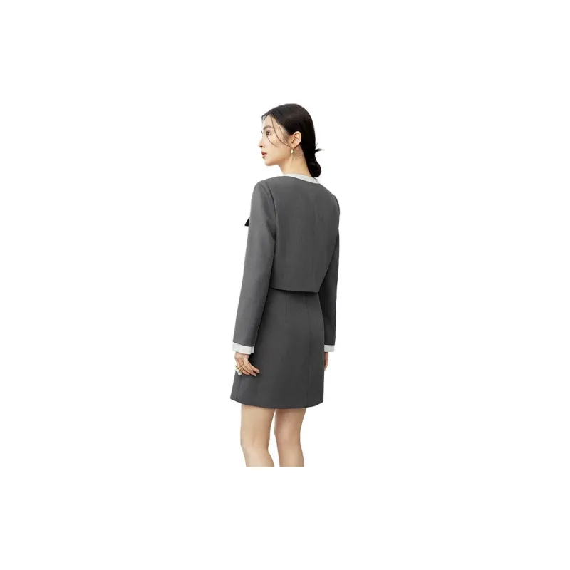 SENTUBILA Two Piece Skirt Sets Women's Mountain Gray-1