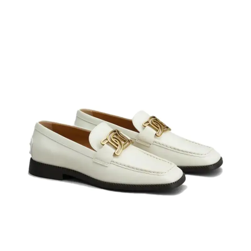 TOD'S Leather Chain-link Detail Loafers-2