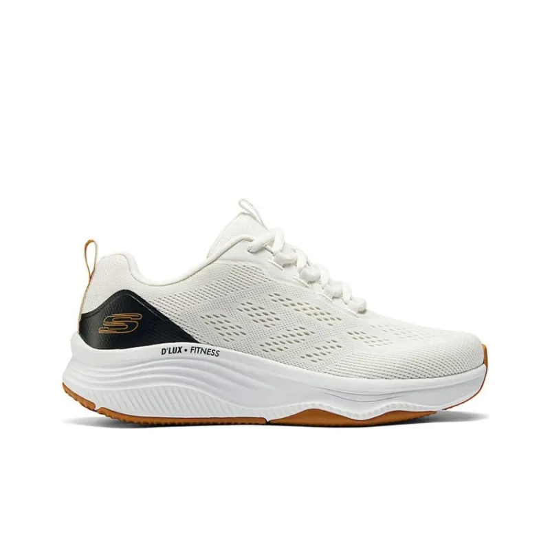 Skechers Cushioning Breathable Low Top Running Shoes Men's White Black-1