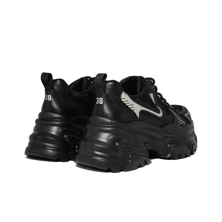 MYKI Chunky Sneakers Women's Low Top Silver-3