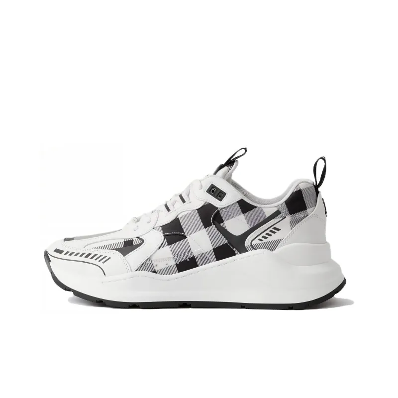 Burberry Check-pattern Leather Sneakers-0