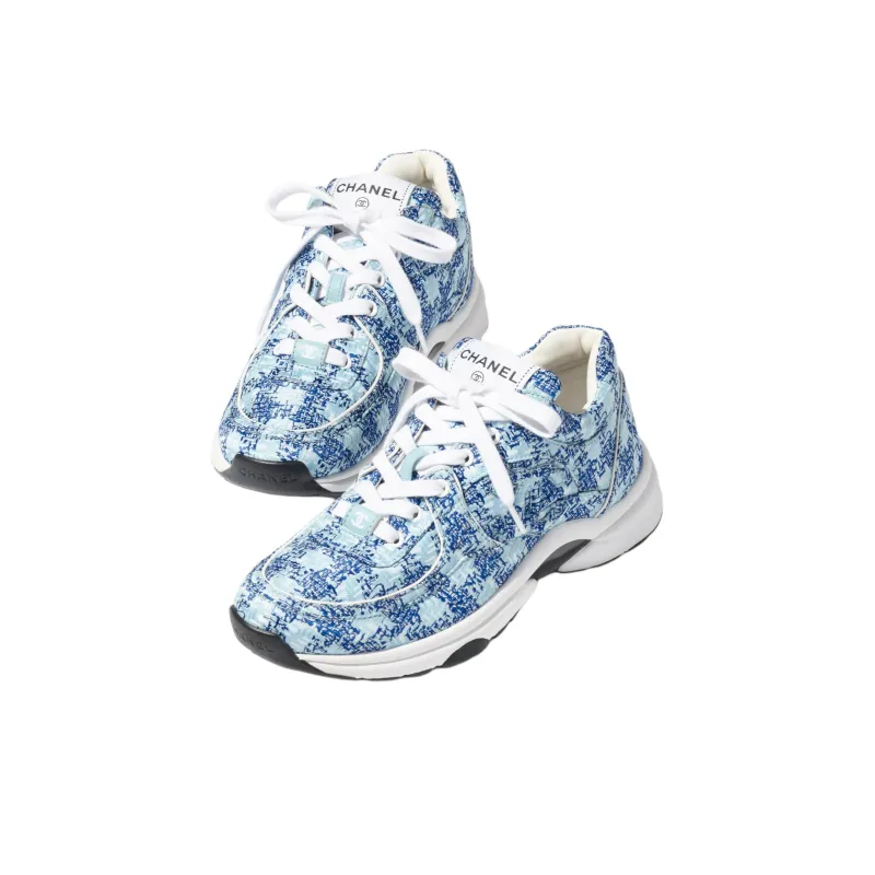 CHANEL Low Top Casual Shoes Women's Blue-2
