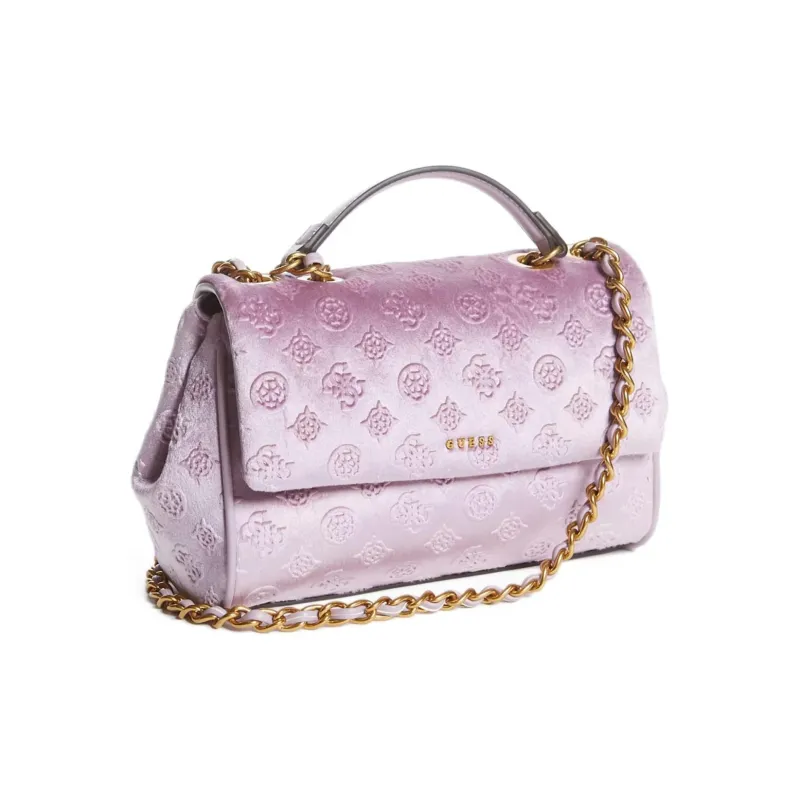 GUESS Velvet Handbag Shoulder Bag Crossbody Bag Regular Women's Light Pink-1