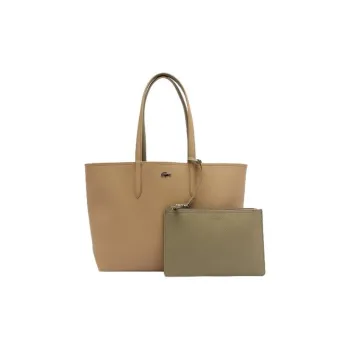 LACOSTE PVC Tote Bag Shopping Bag Shoulder Bag Handbag Women's Brown & Green