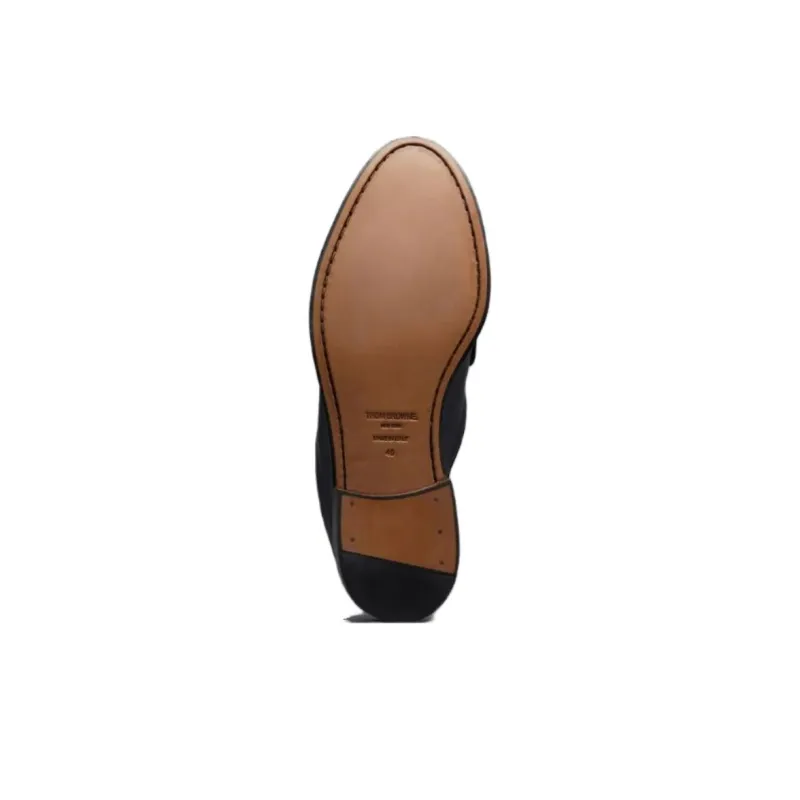 THOM BROWNE Grained Leather Mule Loafers-4