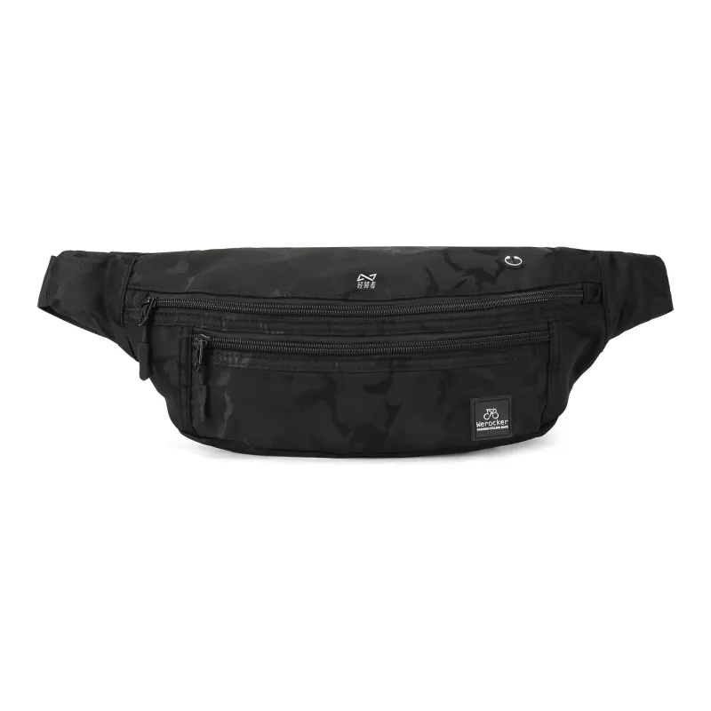QING QI ZHE Fabric Crossbody Bag Shoulder Bag Backpack Sling Bag Fanny Pack Regular Unisex Black/Camouflage Black-4