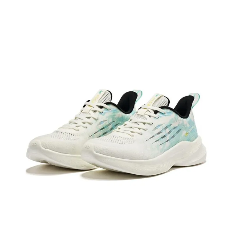 QIAODAN Sigh 4.0 Cushioning Anti Slip And Wear Resistant Low Top Running Shoes Men's White Green-2