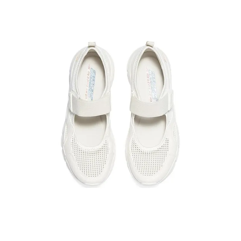 Skechers Slip Resistant Breathable Rebound Low Top Casual Shoes Women's White-4
