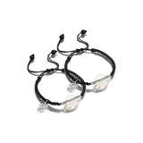 Peaceful Buckle Black Cord Bracelet 1 Pair