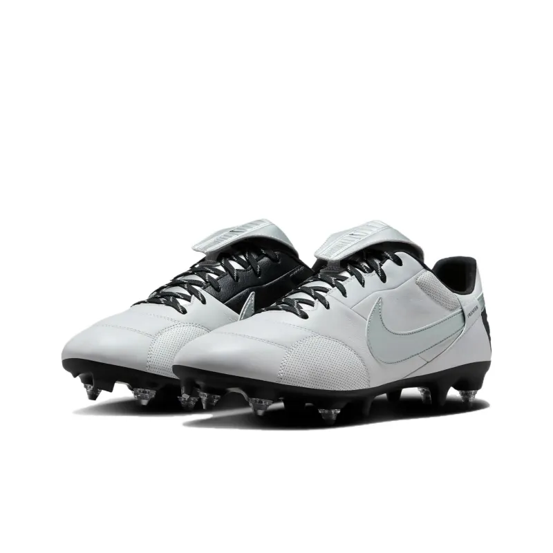 Nike Premier 3 SG Metal Long Studs Cushioned Slip Resistant Soccer Shoes Men's Gray Black-2