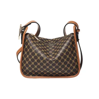 Marino Orlandi Synthetic Leather Shoulder Bag, Crossbody Bag Medium Size Women's Coffee