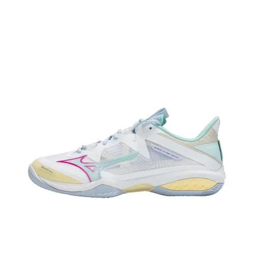 Mizuno Wave Rider Neo 2 Badminton Shoes Unisex Low-Top Pink/Blue