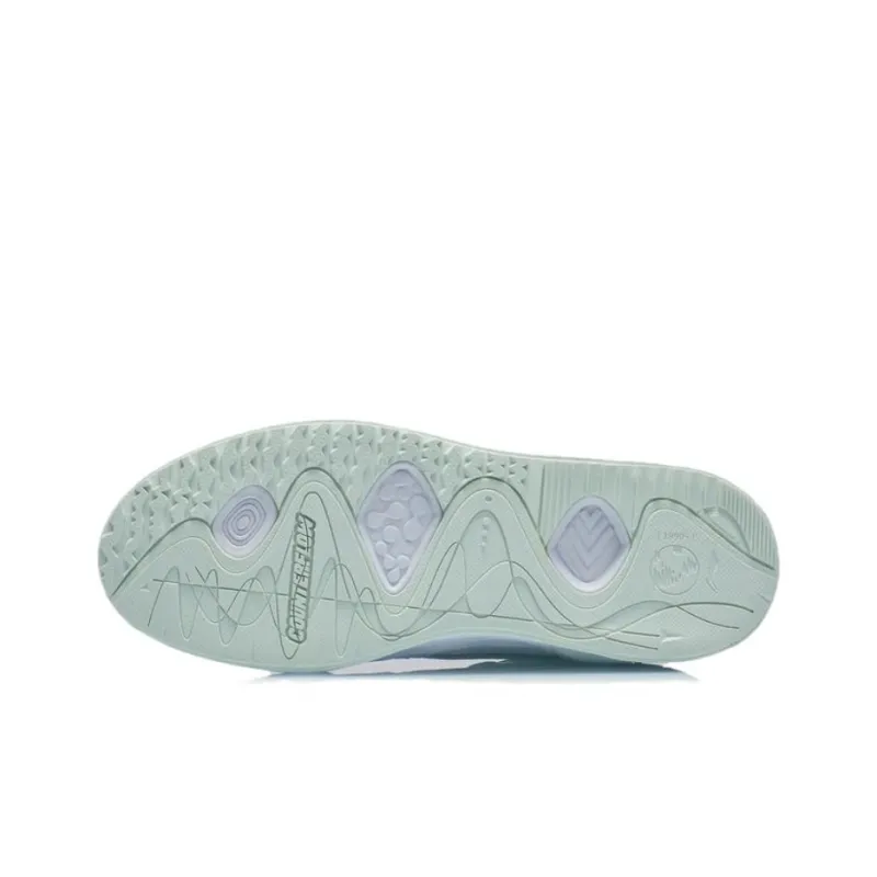 LiNing CF Twinkle Star Cushioning Lightweight Slip Resistant Breathable Low Top Skateboard Shoes Women's White Blue-5
