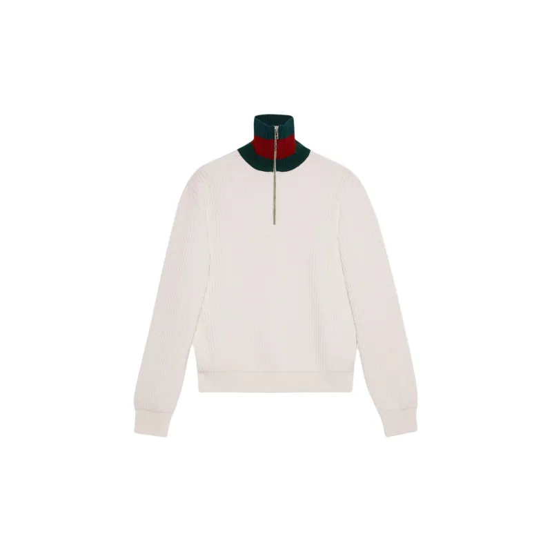 GUCCI Knit Wool Web Sweater-1