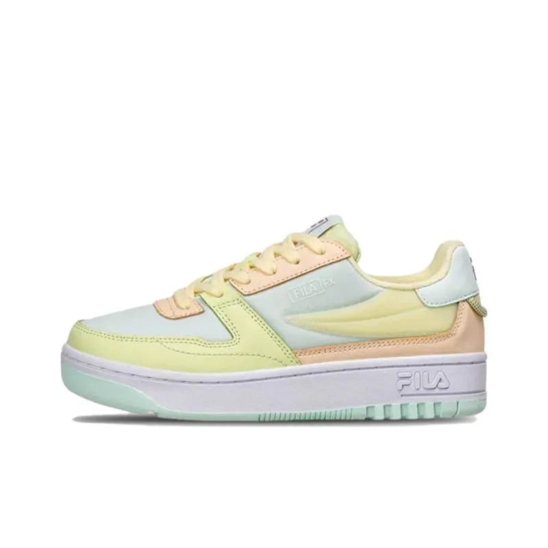 FILA Fx Ventuno Slip Resistant Cushioning Low Top Skateboard Shoes Women's Yellow Purple-0