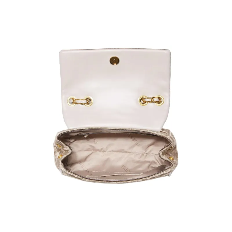 GUESS Velvet Handbag Shoulder Bag Crossbody Bag Women's Champagne Wine Color-3