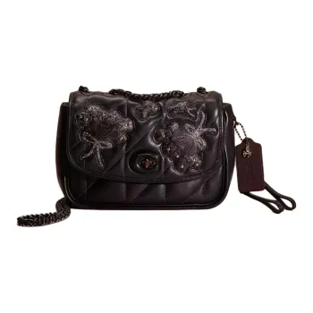 COACH Madison Nappa Leather Pillow Bag Shoulder Bag Crossbody Bag Medium Size Women's Black