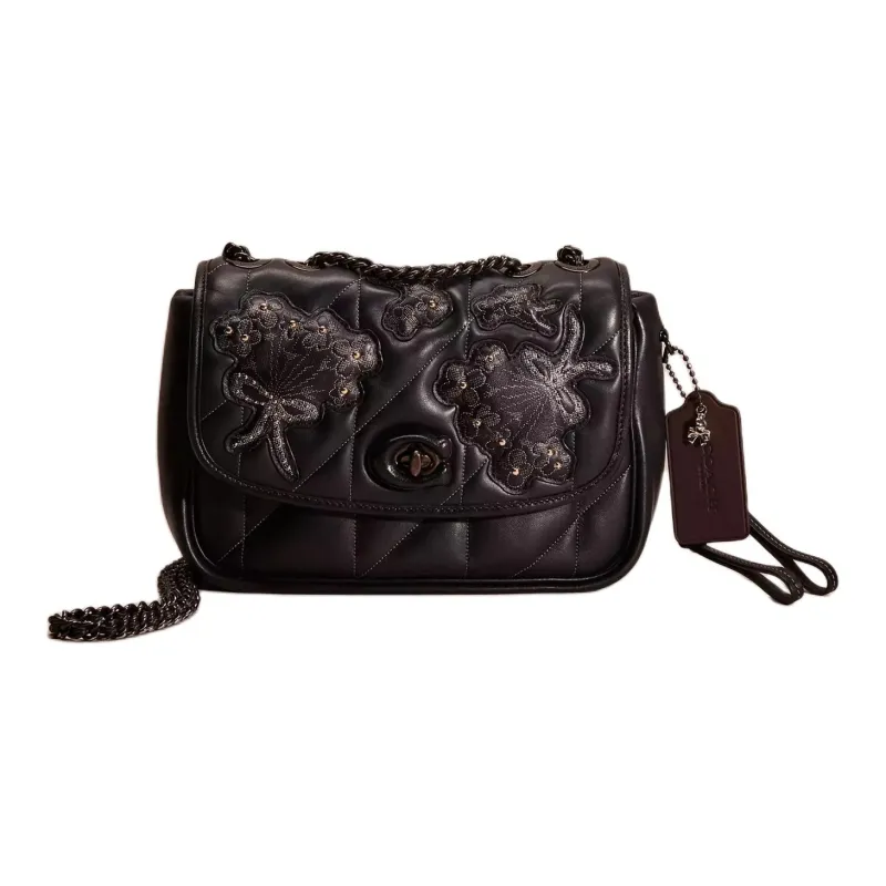 COACH Madison Nappa Leather Pillow Bag Shoulder Bag Crossbody Bag Medium Size Women's Black-0