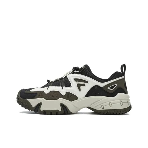 FILA FUSION KRIPTONITE Cushioned Wear Resistant Moisture Wicking Low Top Casual Shoes Men's White Black Brown