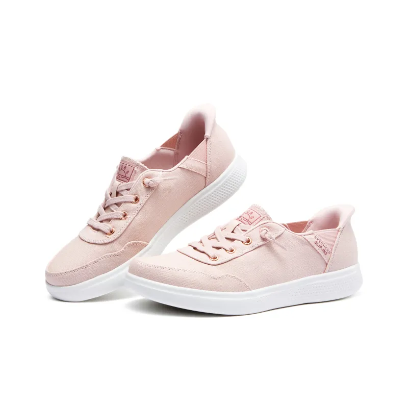Skechers Hands Free Slip Ins Anti Slip And Wear Resistant Coverage Low Top Canvas Shoes Women's Pink-3