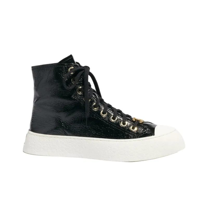 CHANEL High Top Skateboard Shoes Women's Black-1
