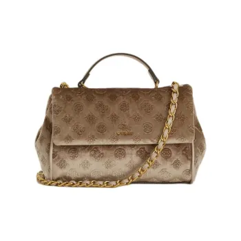 GUESS Velvet Shoulder Bag Crossbody Bag Women's Taupe