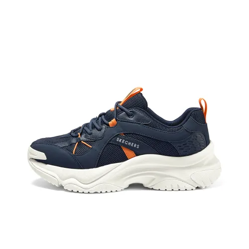 Skechers Anti Slip Wear Resistant Low Top Running Shoes Men's Blue Orange