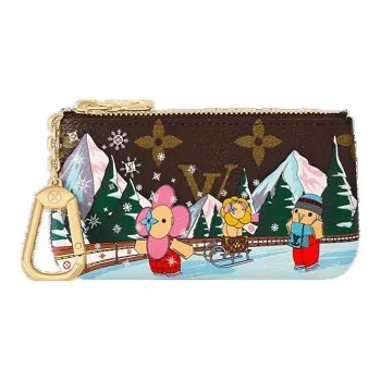 LOUIS VUITTON Key Pouch Coated Canvas Key Pouch Coin Purse Regular Women's Brown